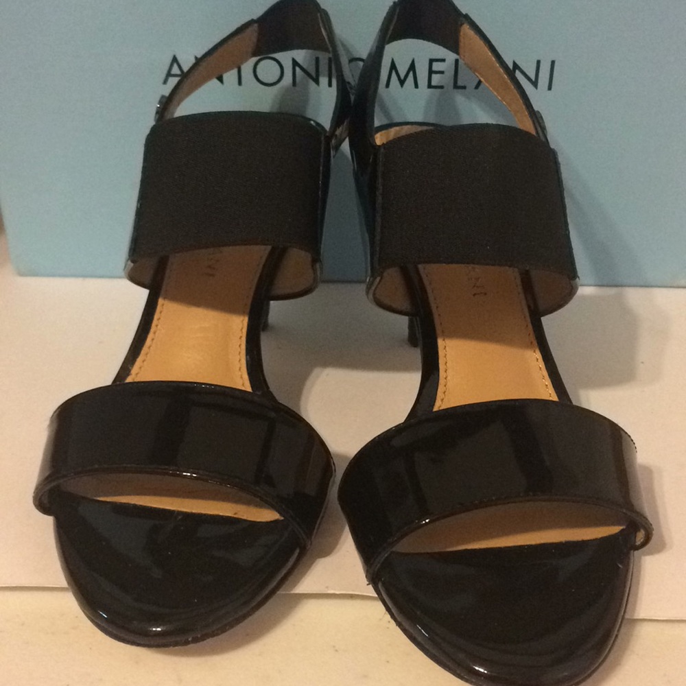 FINAL SALE Antonio Melani Size 6 EUC in Box Blk Patent Heels - Picture 4 of 4